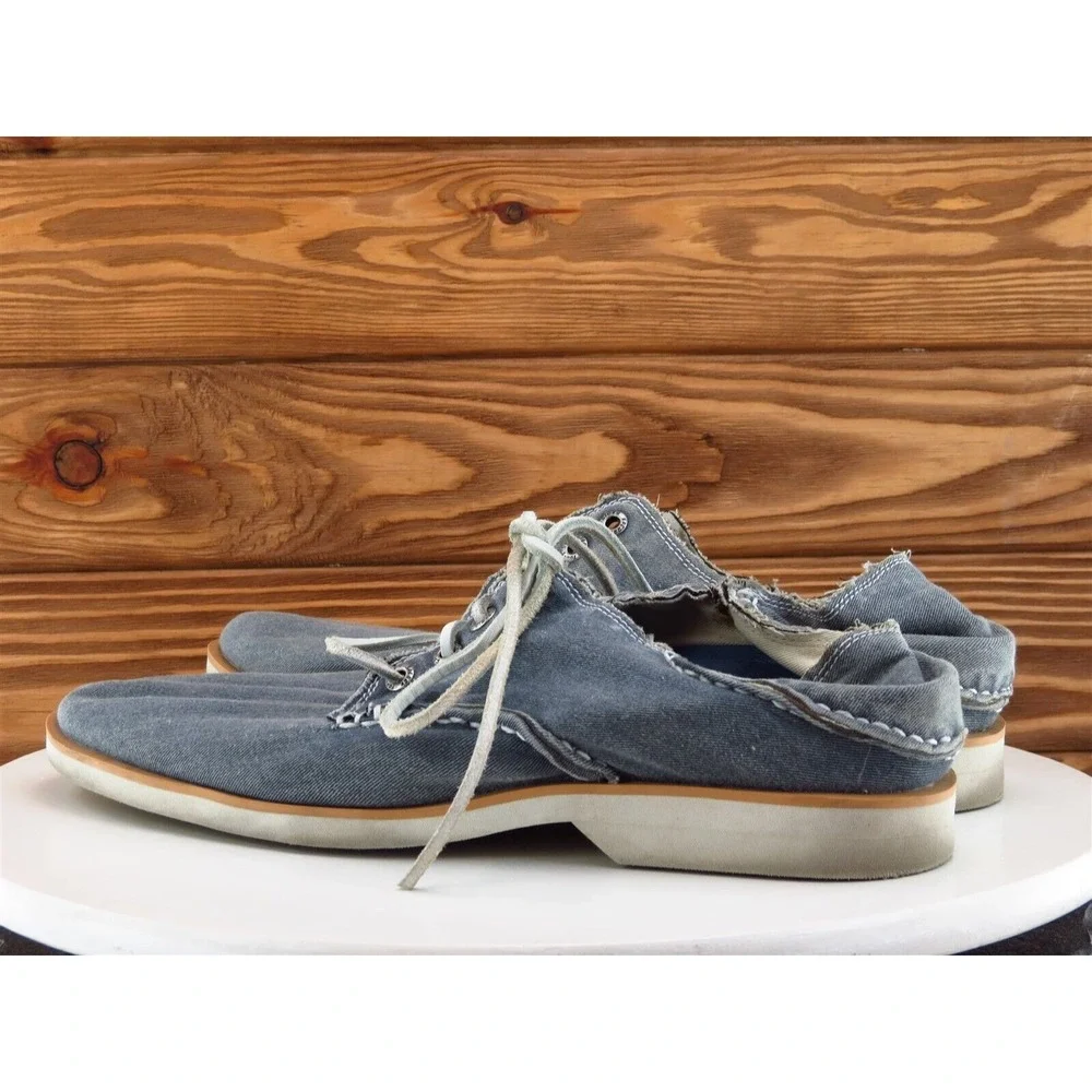 SPERRY Sz‎ 10 Boat Shoe Gray Canvas Men Lace Up Medium